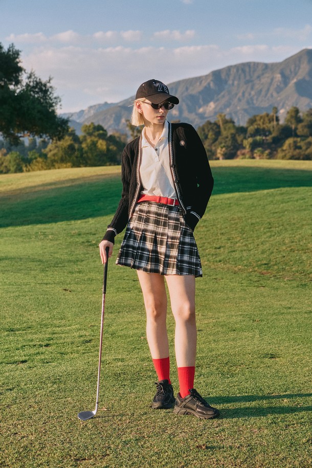 KLIMGOLF - 미니스커트 - Check pleats skirts 체크플리츠 스커트