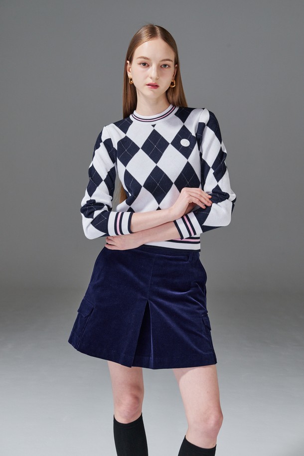 KLIMGOLF - 스웨터 - Argyle long sleeve knit 아가일 긴팔 니트