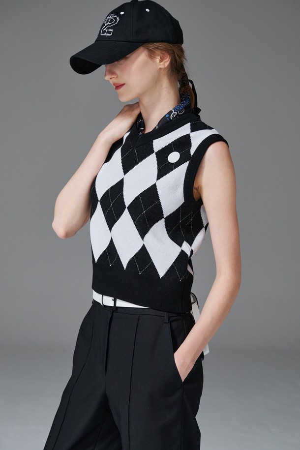 KLIMGOLF - 베스트 - Argyle V neck vest 아가일 브이넥 베스트