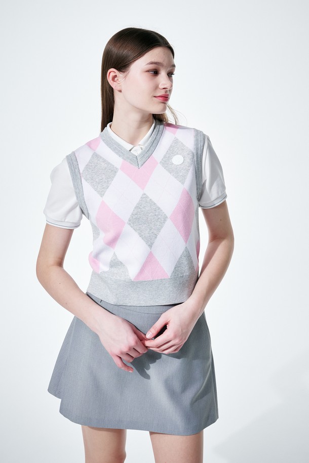 KLIMGOLF - 베스트 - Argyle V neck vest 아가일 브이넥 베스트