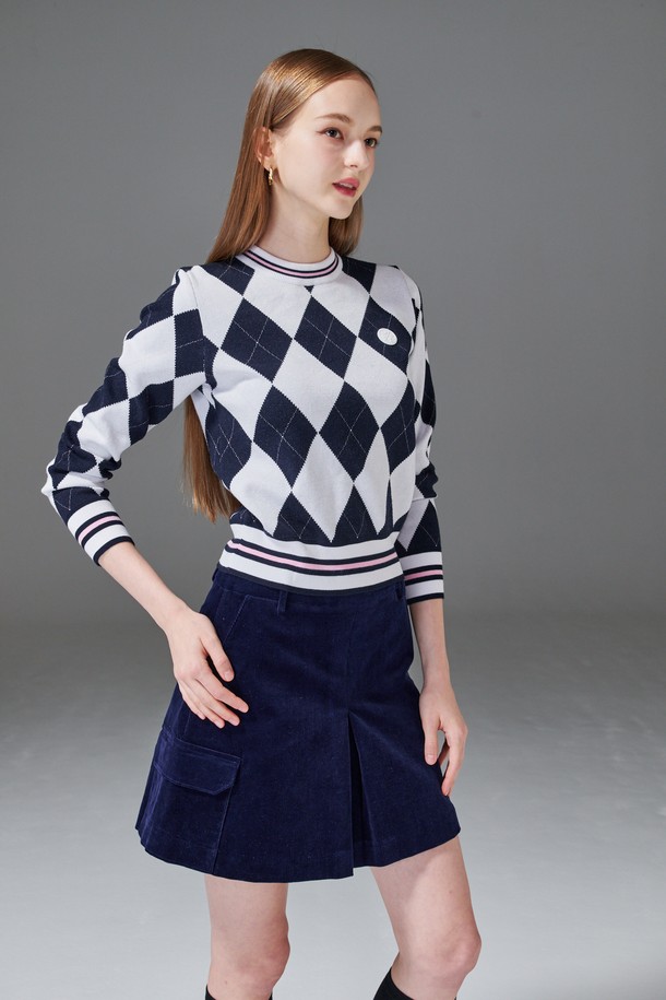 KLIMGOLF - 스웨터 - Argyle long sleeve knit 아가일 긴팔 니트