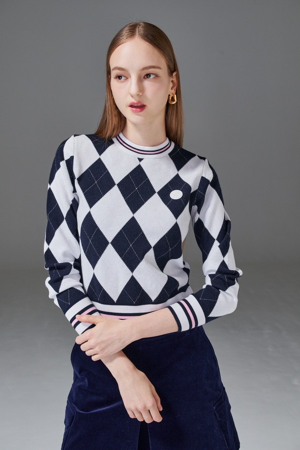 KLIMGOLF - 스웨터 - Argyle long sleeve knit 아가일 긴팔 니트