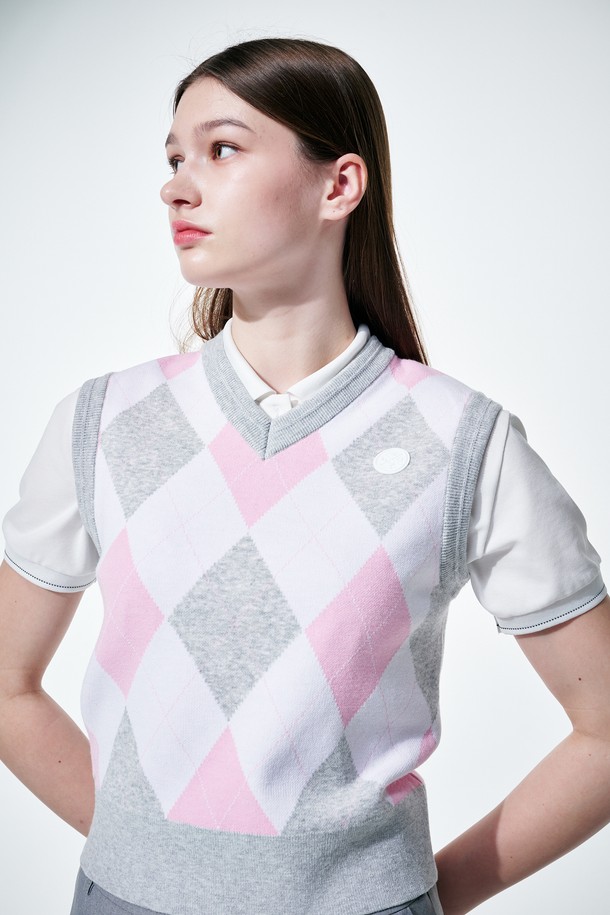 KLIMGOLF - 베스트 - Argyle V neck vest 아가일 브이넥 베스트