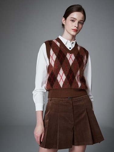 Mohair argyle VEST 모헤어 아가일 니트 베스트-a