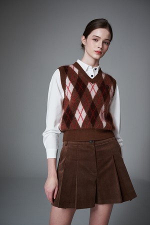 Mohair argyle VEST 모헤어 아가일 니트 베스트
