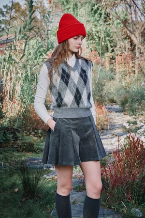 Mohair argyle VEST 모헤어 아가일 니트 베스트