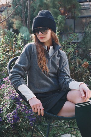 Fleece half zip up 플리스 하프 집업_GREY-a