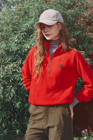 Fleece half zip up 플리스 하프 집업_RED-a