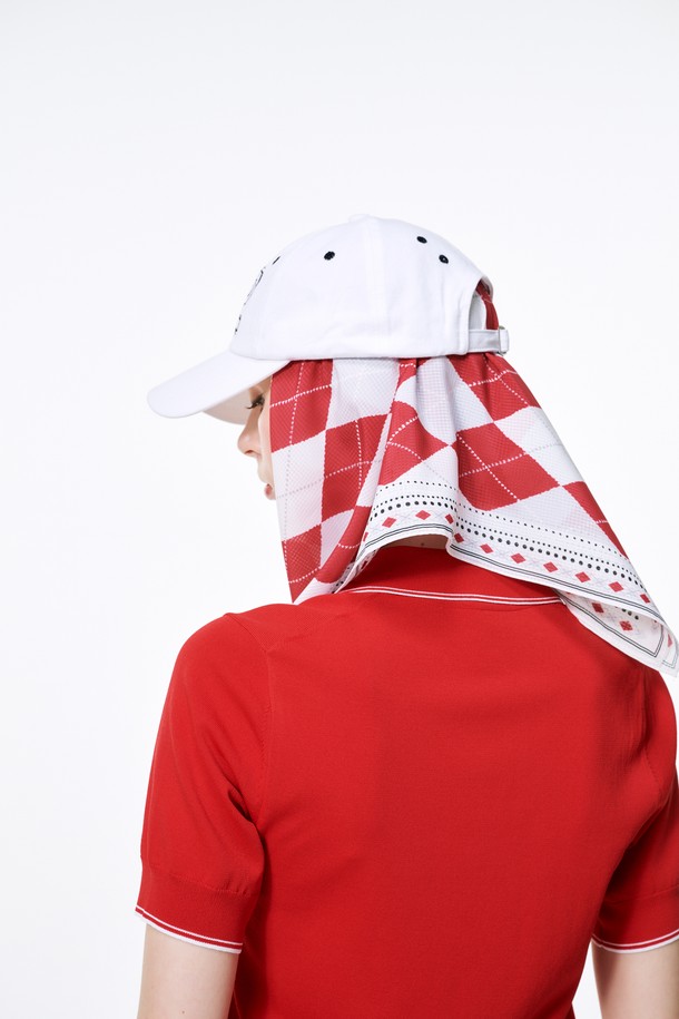 KLIMGOLF - 스카프/머플러 - Argyle seersucker scarf 아가일 프린트 스카프