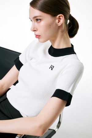 Eyelet mock neck po 아일렛 모크넥 풀오버