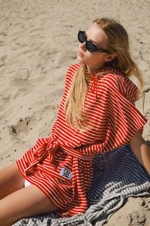 Terry hoody cape 테리후드 케이프_RED-a