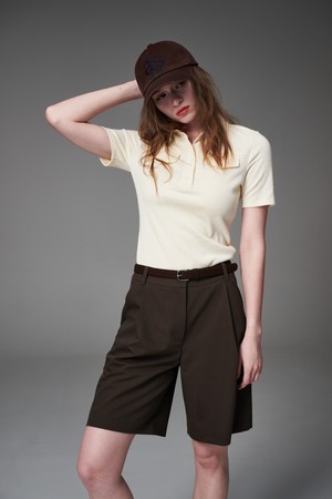 Knee length one tuck shorts 니렝스 원턱 쇼츠