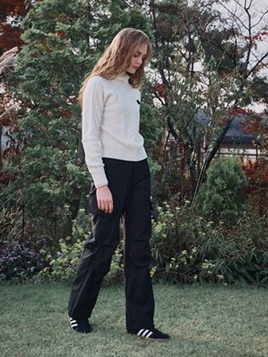 Keep warm semi wide pants 기모 세미 와이드 팬츠-a