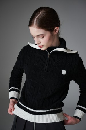 Contraste half zip up 컨트라스트 하프 니트 집업