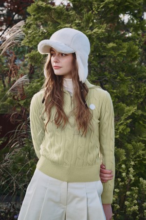 Contraste half zip up 컨트라스트 하프 니트 집업