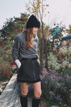 layerd mini skirt 레이어드 미니 스커트_BLACK-a