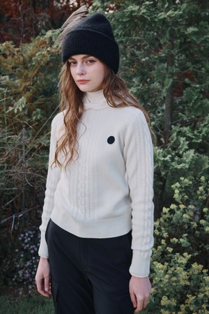 WINDBREAK cable pull over 방풍 케이블 후드 풀오버_IVORY-a