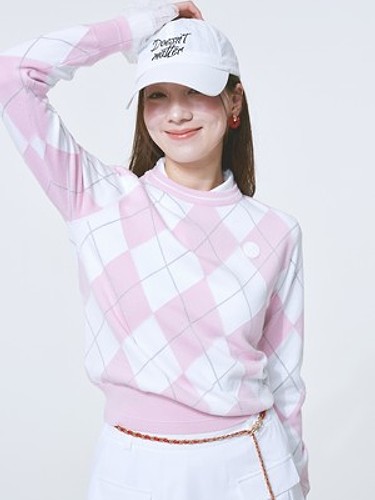 [더카트단독]소프트 아가일 라운드 니트 Soft Argyle Round Neck Knit-a