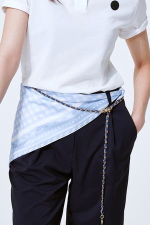 깅엄 스카프 Gingham Scarf_BLUE-a