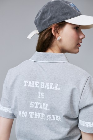 Relaxed Fit Lettering Pique Tee 루즈 핏 피케 티_GREY-a