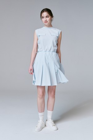 Punching Pleated Dress 펀칭 플리츠 원피스_BLUE-a