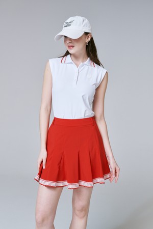 Lace Trim Top 레이스디테일 카라티_RED-a