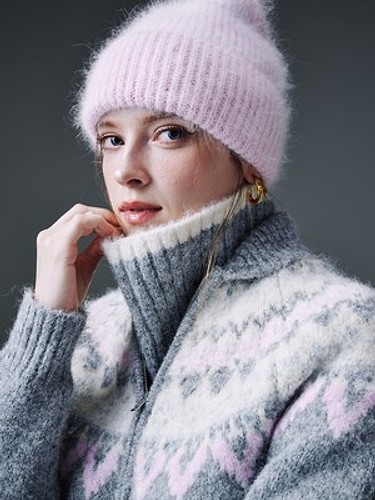 Color Block Knit Warmer 배색 니트 워머-a