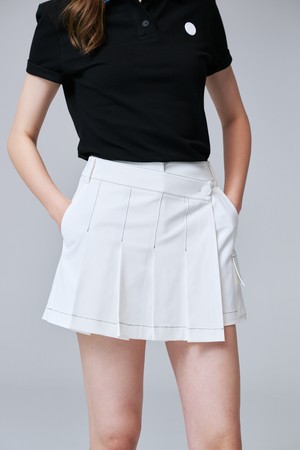 [Re-order] UV CUT Cool Breeze Pleated Skort 플리츠 반바지 WH_WHITE-a