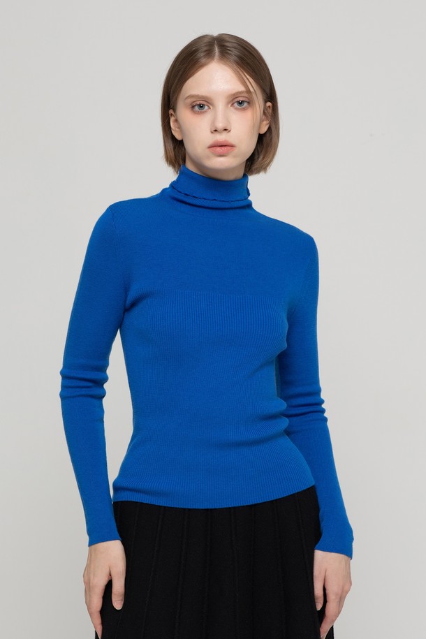 JMARK New York - 터틀넥 - Wool turtleneck slim knitwear - Blue