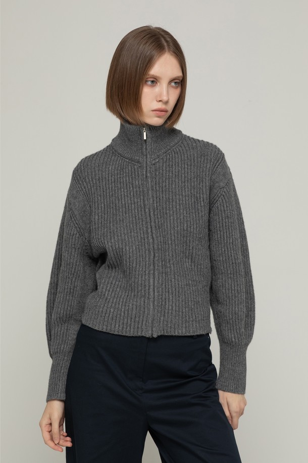 JMARK New York - 가디건 - Wool high-neck cardigan - Gray