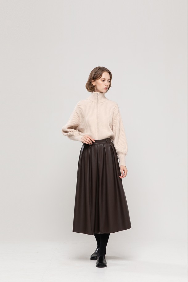 JMARK New York - 롱스커트 - Leather skirt - Brown