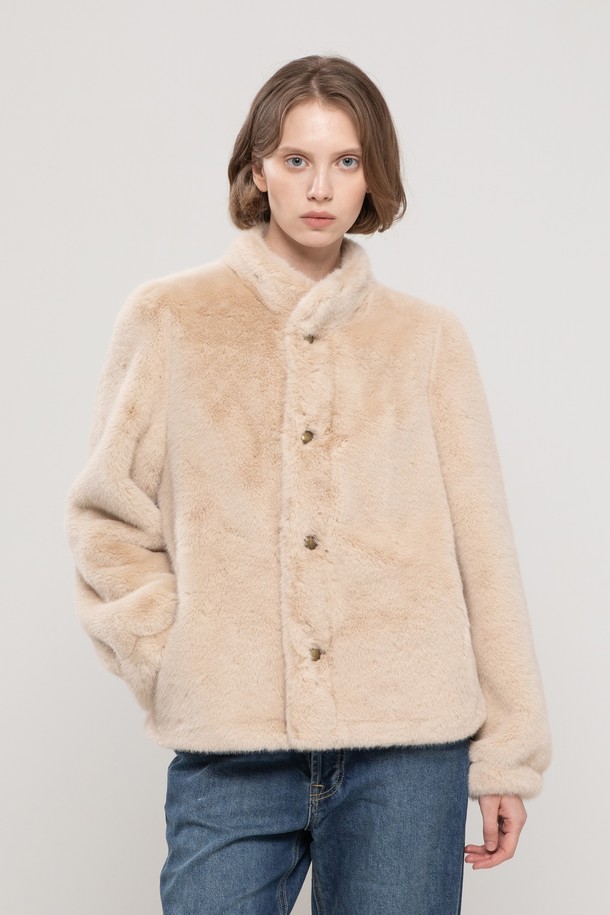 JMARK New York - 자켓 - Stand collar mink fur jacket - Beige