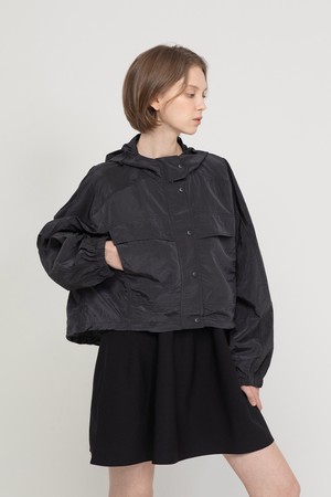 Hooded string outer - Black