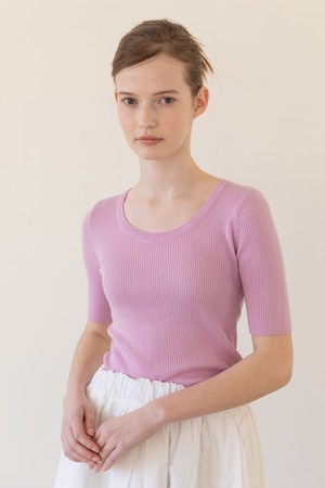 Round slim knit – Lavender