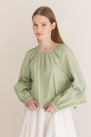 Round-neck outer blouse - Mint