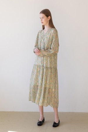 Floral smoking dress - Green