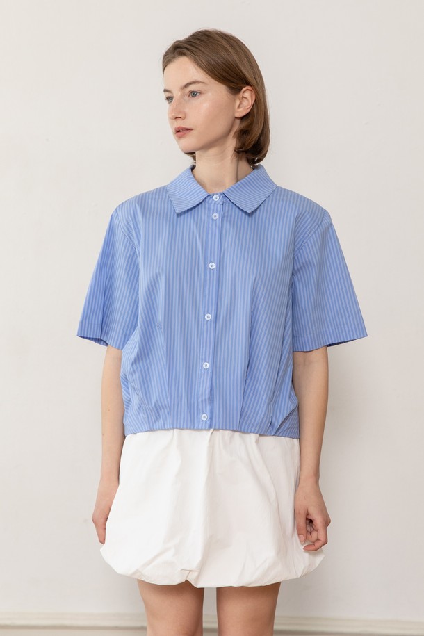 JMARK New York - 셔츠 - Unbalance stripe blouse - Blue