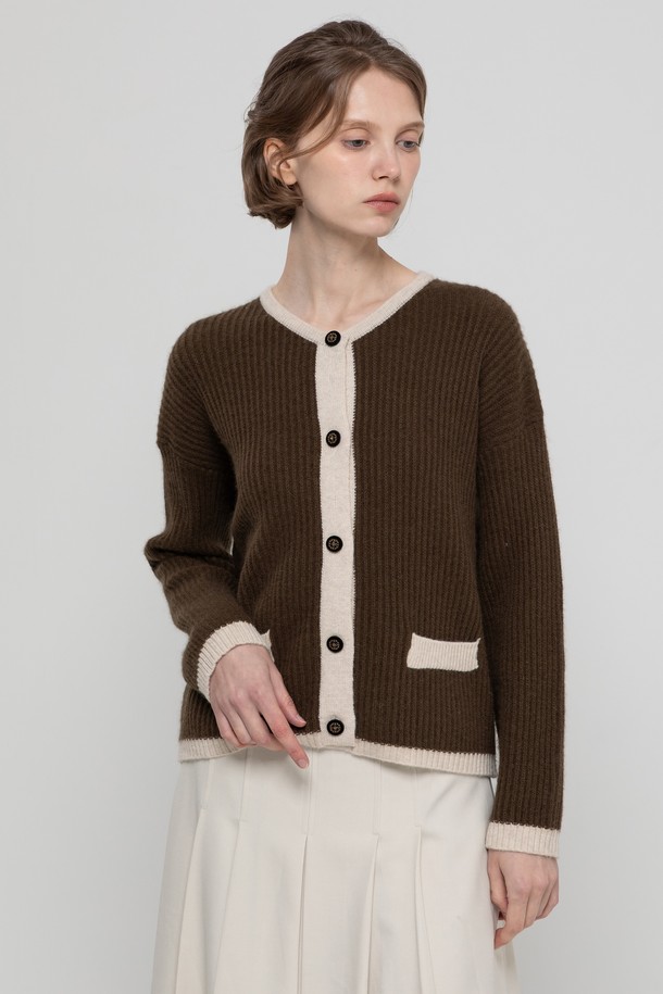 JMARK New York - 가디건 - Wool knitwear cardigan - Khaki