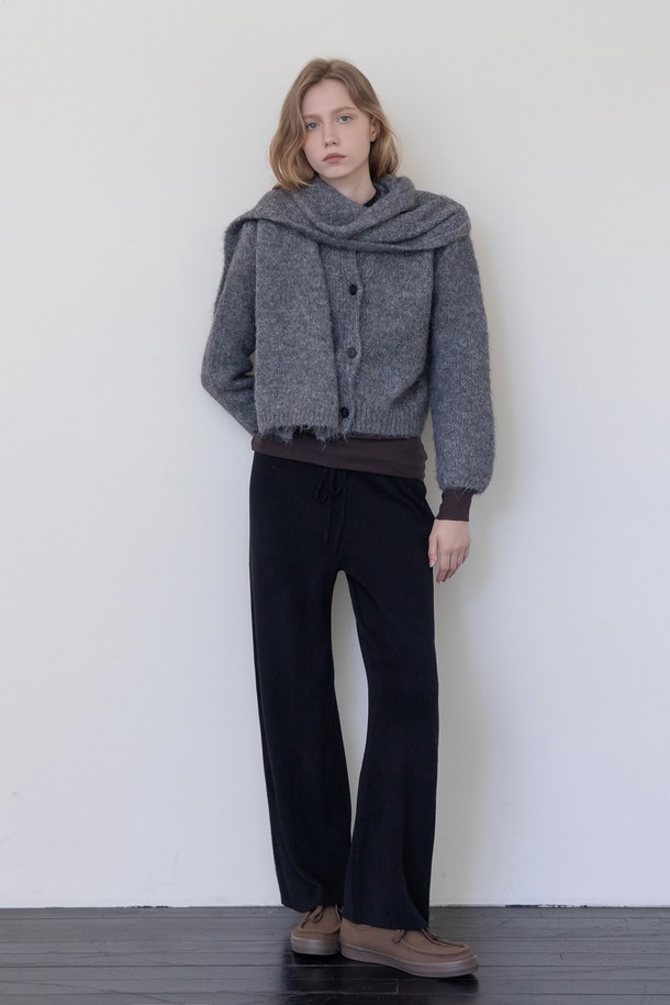 JMARK New York - 롱/미디팬츠 - Wool blended pants - Black