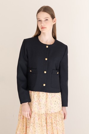 Tweed minimal jacket - Navy