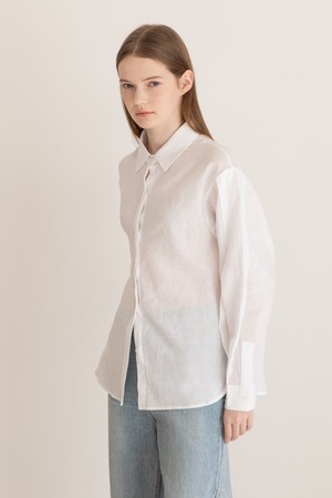 Pintuck sleeve shirt  - White