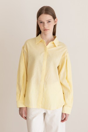 Pintuck sleeve shirt  - Yellow