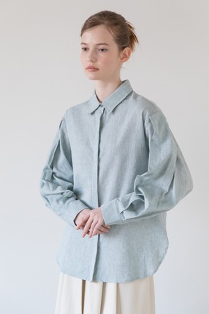 Pintuck sleeve shirt  - Mint