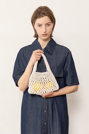 Net tote bag - White