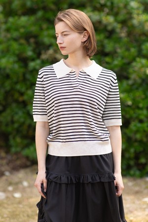 Coloring stripe knit - Black