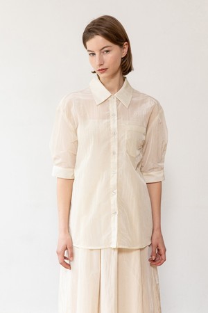 See-through blouse - Cream