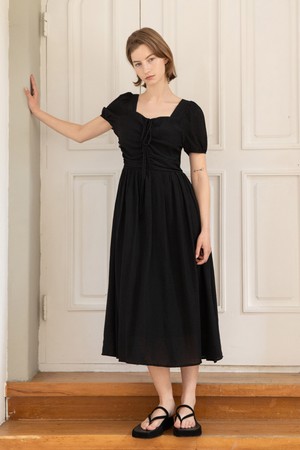 Shirring dress - Black