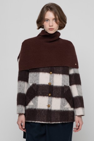 Wool stripe coat - Brown