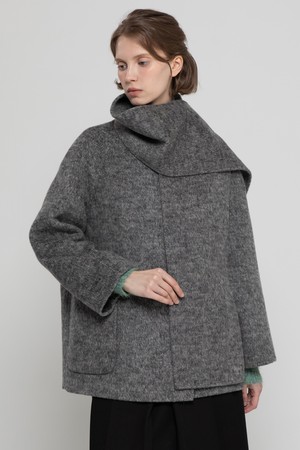 Wool half coat - Gray