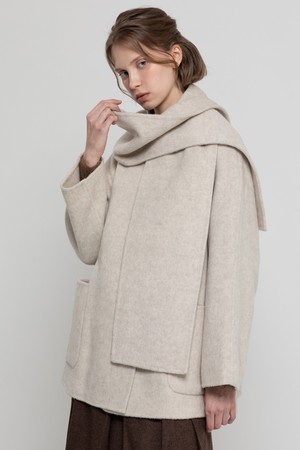 Wool half coat - Cream